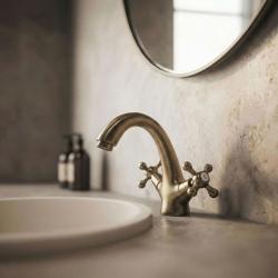 Aquanello Heritage Ascot Klassisk nostalgisk tvättställsblandare i brons BN-4101-HA