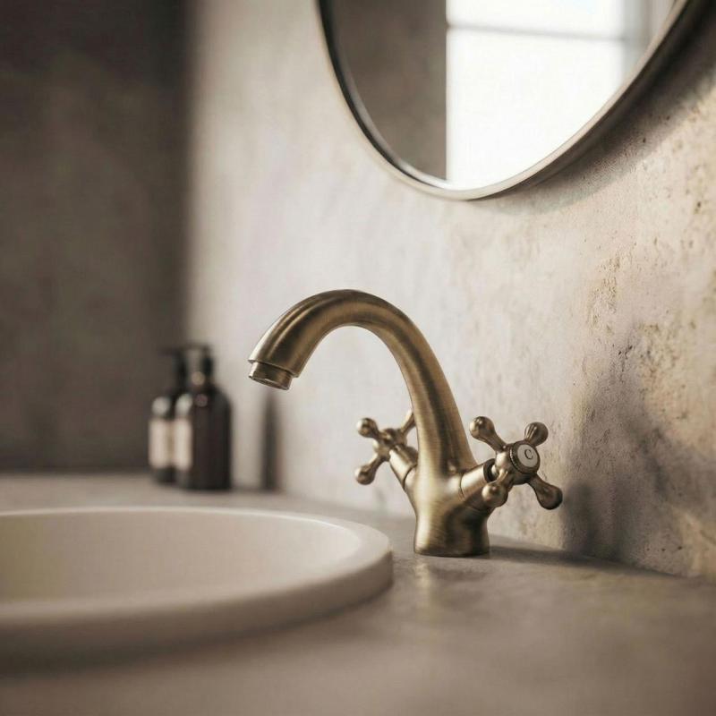 Aquanello Heritage Ascot Klassisk nostalgisk tvättställsblandare i brons BN-4101-HA