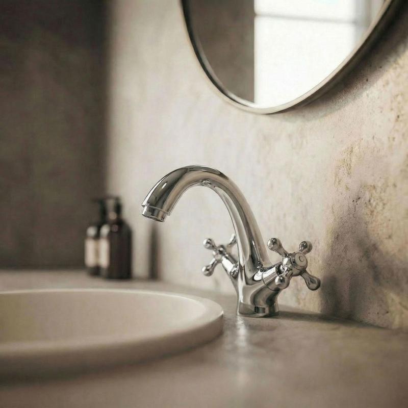 Aquanello Heritage Ascot Klassisk nostalgisk tvättställsblandare i krom CR-4101-HA