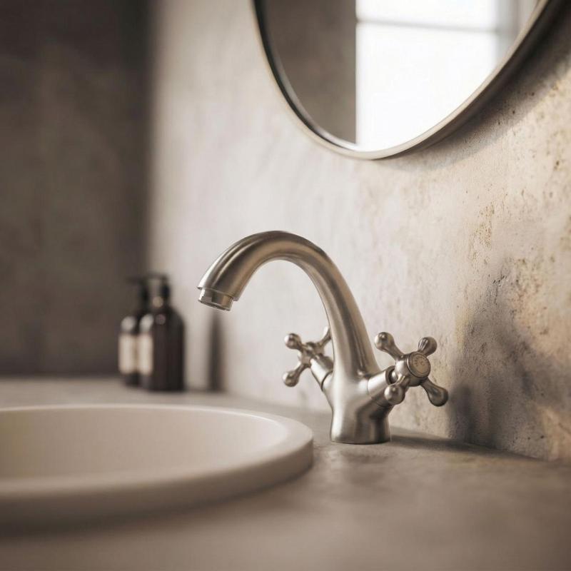 Aquanello Heritage Ascot Klassisk nostalgisk tvättställsblandare i rostfritt stål NB-4101-HA