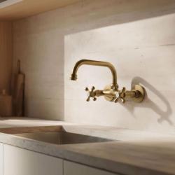 Aquanello Heritage Ascot Klassisk köksväggskran med övre utlopp, brons BN-4110-HA