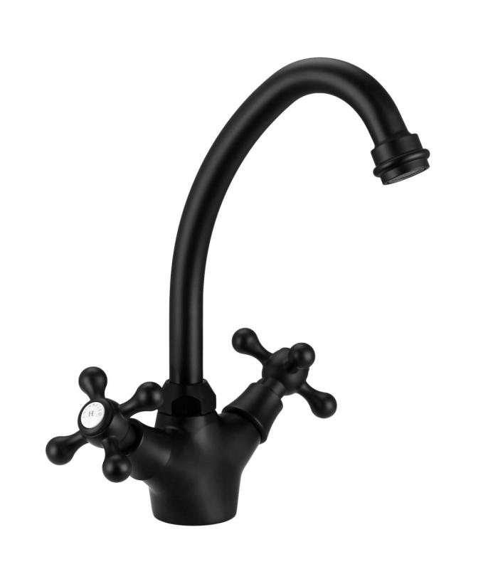 Aquanello Heritage Ascot Classic Kitchen Nostalgic Kitchen Faucet Black BL-4004-HA