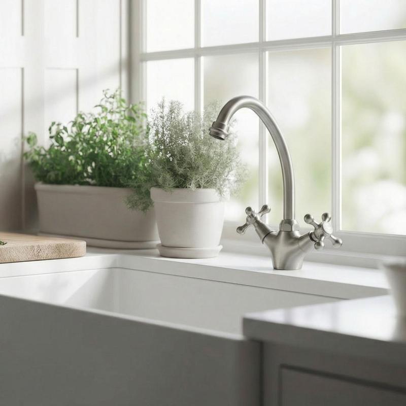 Aquanello Heritage Ascot Klassisk kökskran i rostfritt stål NB-4004-HA