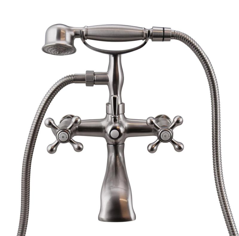 Aquanello Heritage Ascot Klassisk badkran med stjärnknappar i rostfritt stål inklusive handdusch NB-3002-HA