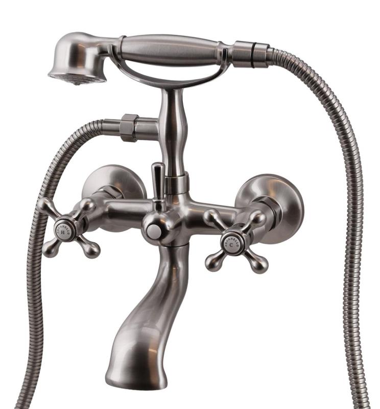 Aquanello Heritage Ascot Klassisk badkran med stjärnknappar i rostfritt stål inklusive handdusch NB-3002-HA