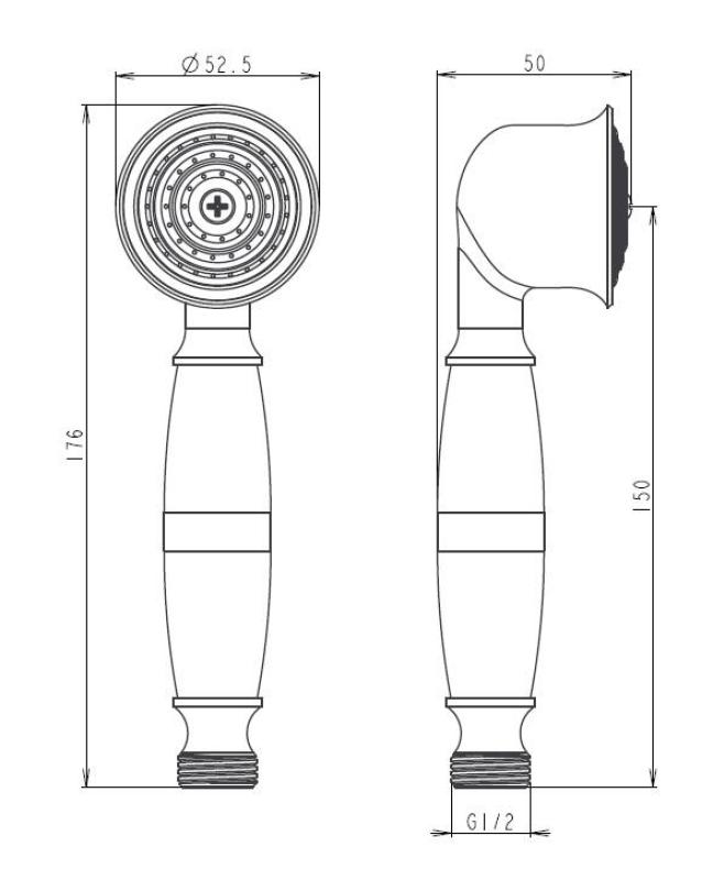 Aquanello Heritage Collection Klassisk handdusch i krom CR-9001-HC