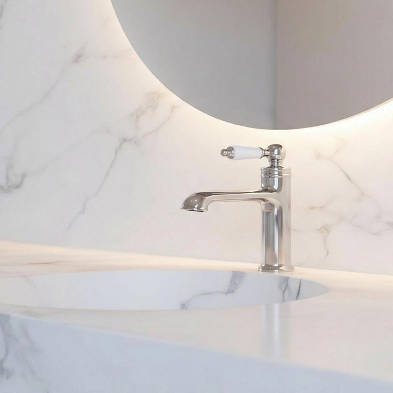 Aquanello Heritage Manor Klassisk nostalgisk tvättställsblandare i krom CR-1001-HM