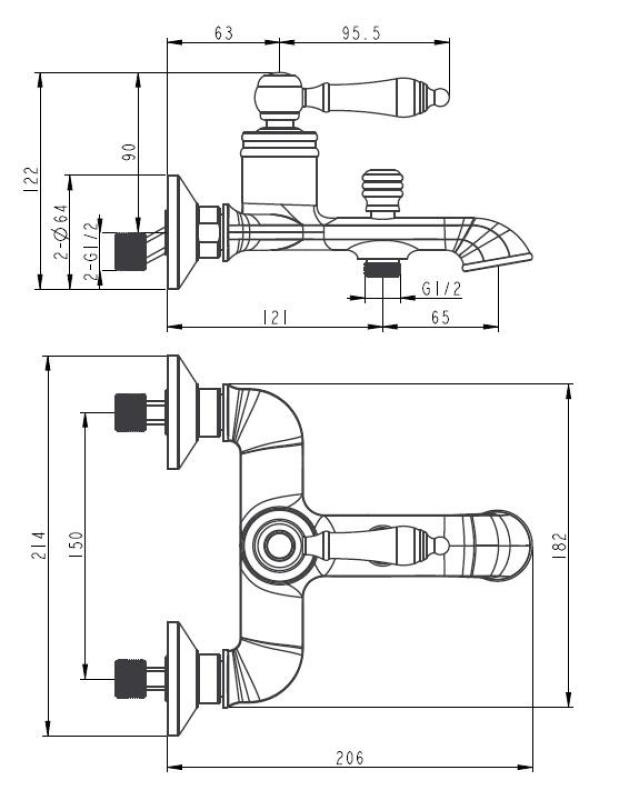 Aquanello Heritage Manor Klassisk badrumsblandare i rostfritt stål NB-3001-HM
