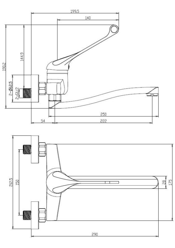 Aquanello Medic Kökskran med lång handtag, krom CR-1005-MD