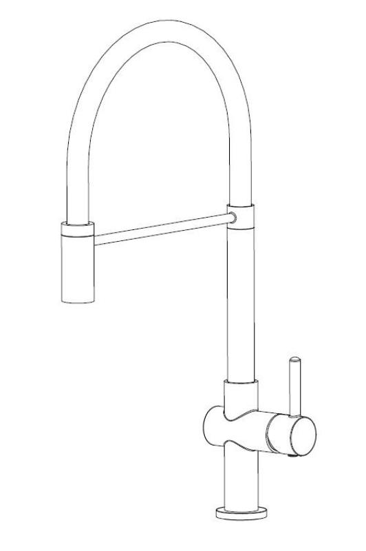 Aquanello Gastro Köksblandare med flexibel pip i krom CR-4400-GT