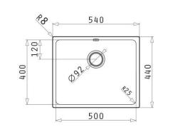 PM Lydia Diskho i rostfritt stål, 50 x 40 cm, för undermontering, infälld montering och påbyggnad 1208972641