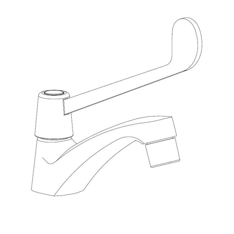 Aquanello Medic Kallvattenkran med långt handtag, krom CR-1101-MD