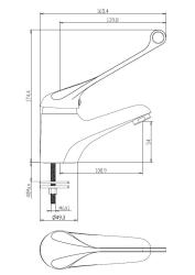 Aquanello Medic Handfatblandare med extra långt handtag, krom CR-1103-MD