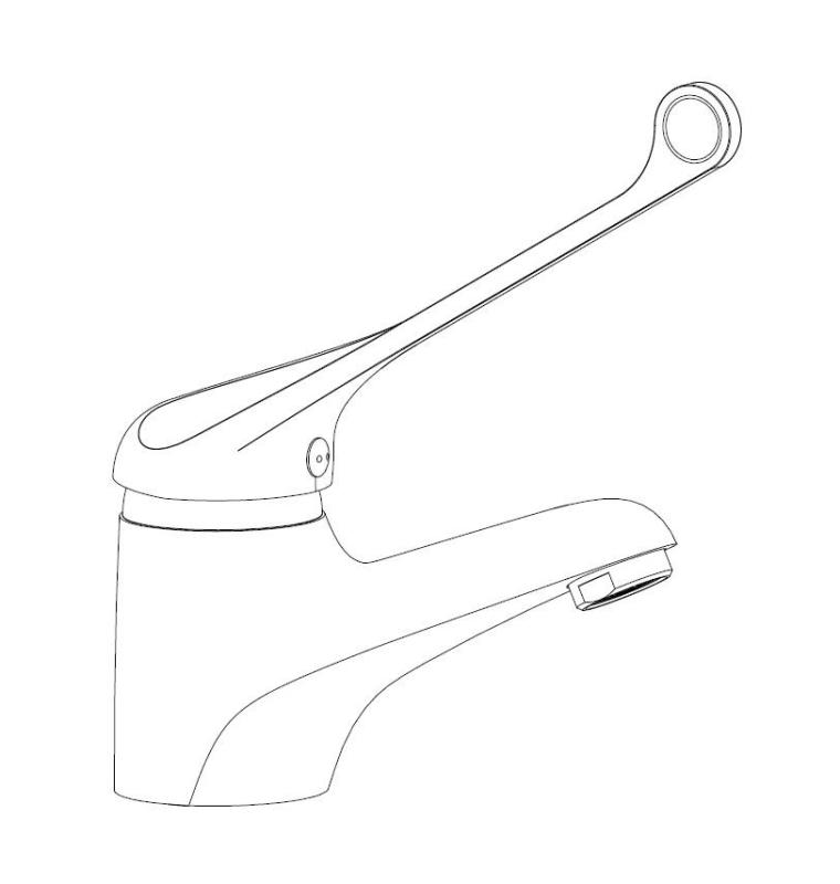 Aquanello Medic Handfatblandare med extra långt handtag, krom CR-1103-MD