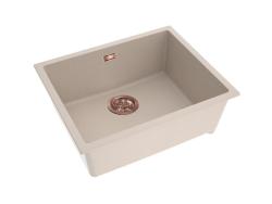 Pure.Sink Eternal Quartz Beige diskho 50x40 cm, för under- och ovanmontering med kopparpropp