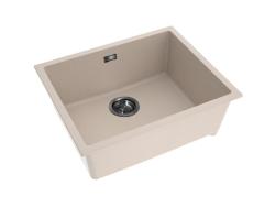 Pure.Sink Eternal Quartz Beige diskho 50x40 cm, för under- och ovanmontering med plugg i gun metal