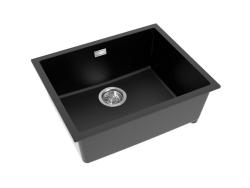 Pure.Sink Eternal Quartz svart diskho 50x40 cm, för under- och ovanmontering, med automatisk rostfri avloppsplugg