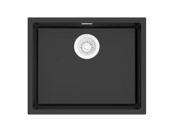 Pure.Sink Eternal Quartz svart diskho 50x40 cm, för under- och ovanmontering, med automatisk vit propp