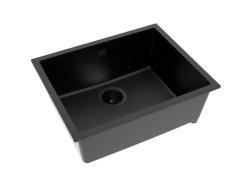Pure.Sink Eternal Quartz svart diskho 50x40 cm, för under- och ovanmontering med automatisk svart propp