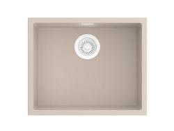Pure.Sink Eternal Quartz Beige diskho 50x40 cm, för under- och ovanmontering, med automatisk vit propp