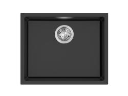 Pure.Sink Eternal Quartz svart diskho 50x40 cm, infälld och undermonterad med rostfri avloppsplugg
