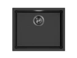 Pure.Sink Eternal Quartz svart diskho 50x40 cm, för infälld montering och undermontering, med avloppsplugg i gun metal