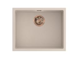 Pure.Sink Eternal Quartz Beige diskho 50x40 cm, infälld och undermonterad med kopparpropp