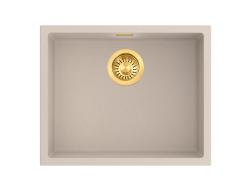 Pure.Sink Eternal Quartz Beige diskho 50x40 cm, infälld och undermonterad med automatisk guldpropp