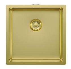 Pure.Sink Comfort PVD-guldbelagd diskho 40x40 cm, 10 mm radie, för undermontering, infälld montering och påbyggnad PCM4040-60