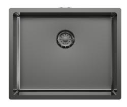 Pure.Sink Comfort PVD-belagd diskho i gun metal, 50 x 40 cm, 10 mm radie, för undermontering, planmontering och påbyggnad, PCM5040-61