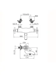 Huber Croisette Badtermostatblandare Krom CST2701021