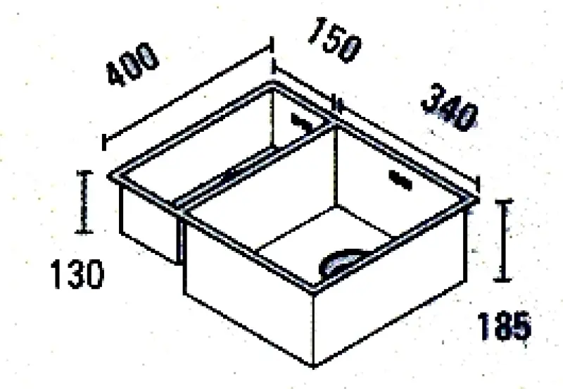 ABK Baronga en och en halv 1,5 rostfri diskho 15x40+34x40cm Inbyggnad BAR1534F