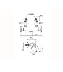 Huber Victorian Termostatisk Badkarblandare Krom VTT2701021