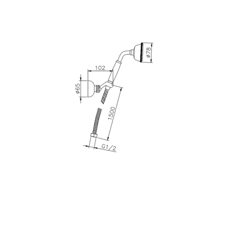 Huber Victorian handdusch med upphängningskrok krom 63.03H.CR