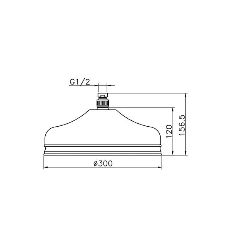 Huber Nostalgisk Stor Klassisk Regndusch 30cm Krom 05.SO.03H.CR