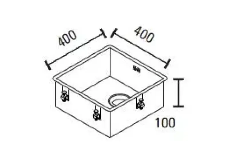 ABK Baronga grund handikappanpassad 10 cm rostfri diskho 40x40 cm planmontering undermontering och övermontering BAR4010FVI