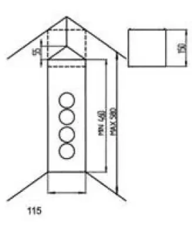 Indux Corner Energisäule mit 4 Steckdosen Randaarde RVS 756