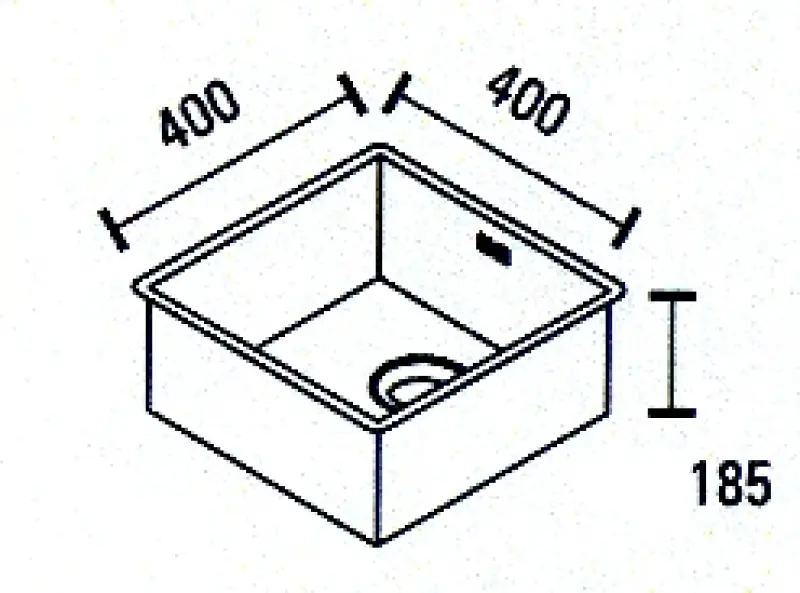 ABK Baronga fyrkantig rostfritt stål diskho 40x40 cm undermontering BAR40F