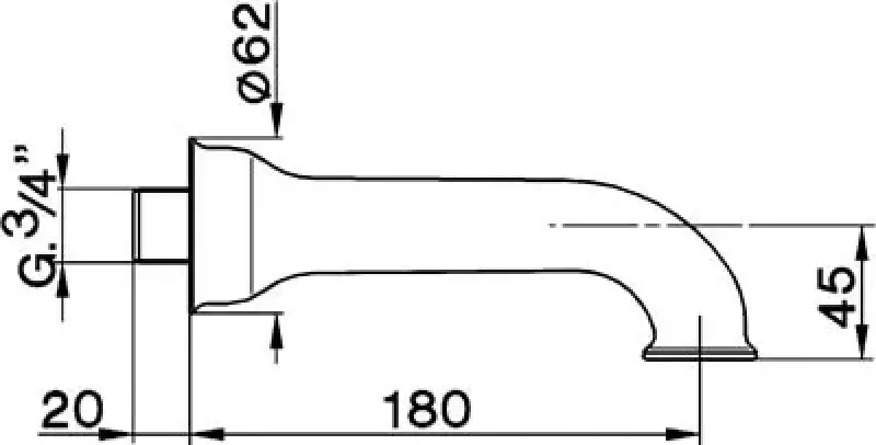 Cisal Arcana Keramisk Utlopp Krom 180mm R00024121