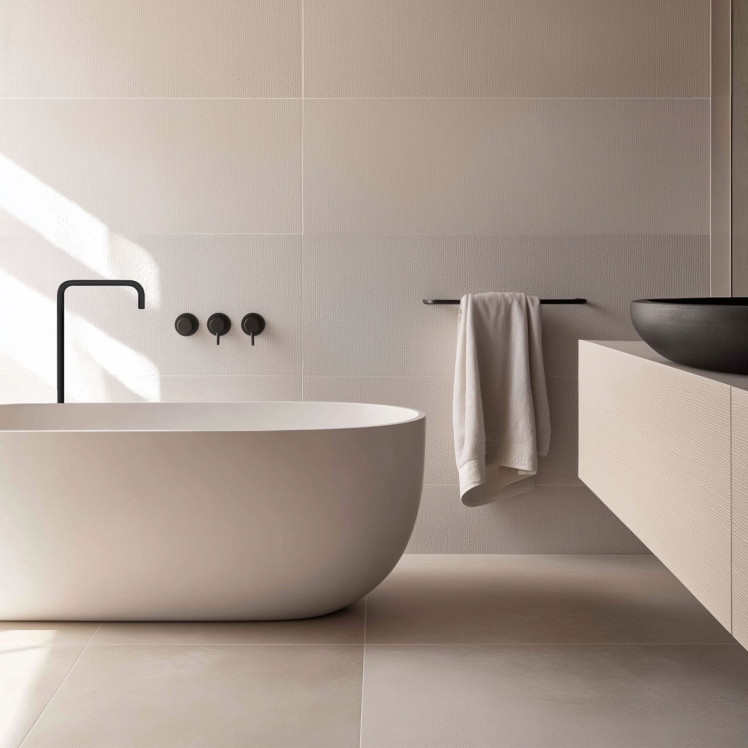 Mer än bara krom: matt svarta och bronsfärgade armaturer för ett djärvt badrum